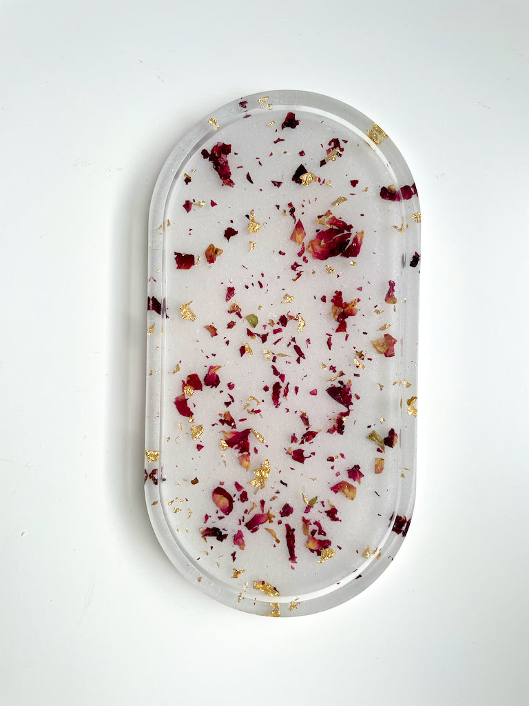Gold & Rose Confetti Trinket Tray
