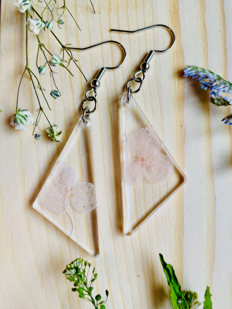 Hydrangea Triangle Earrings