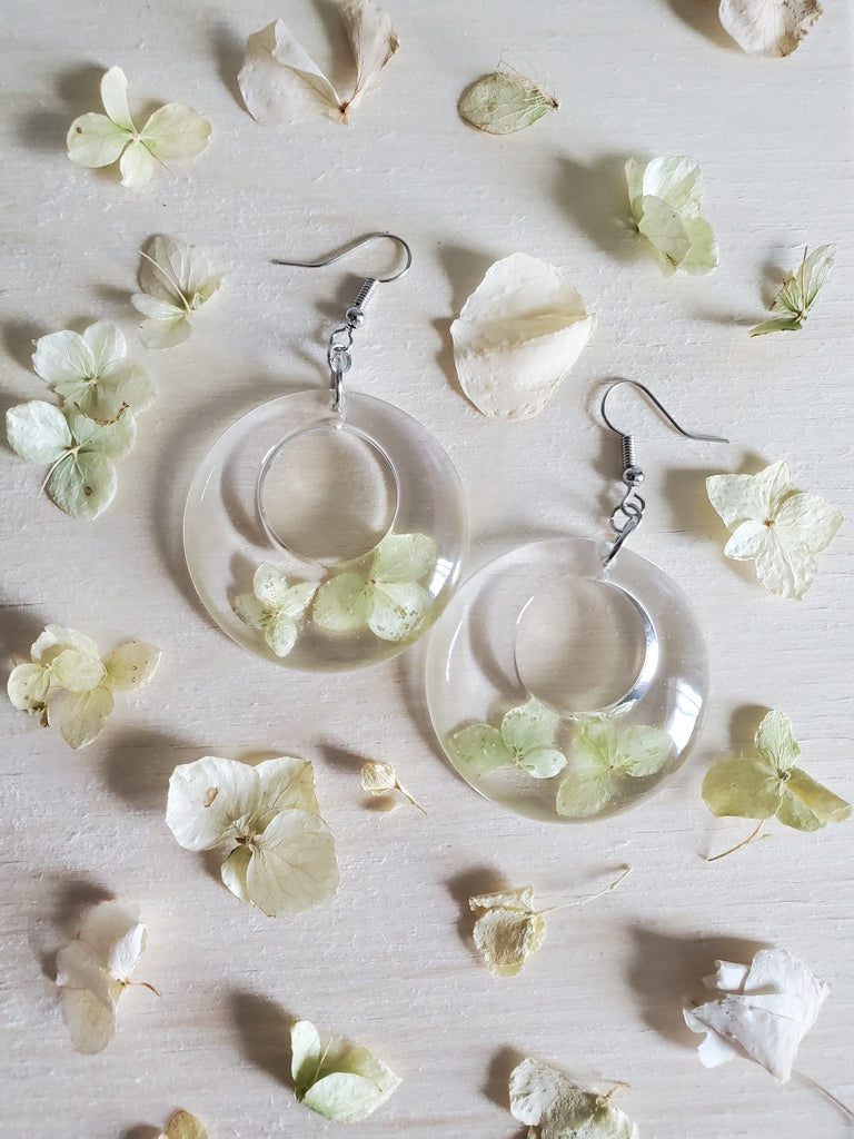 Hydrangea Round Earrings