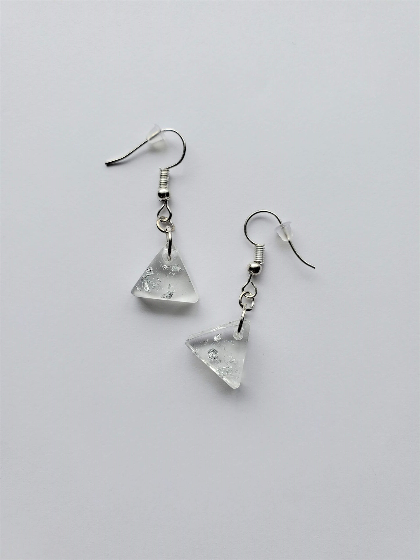 Metallic Flake Earrings - Triangle 0.5"