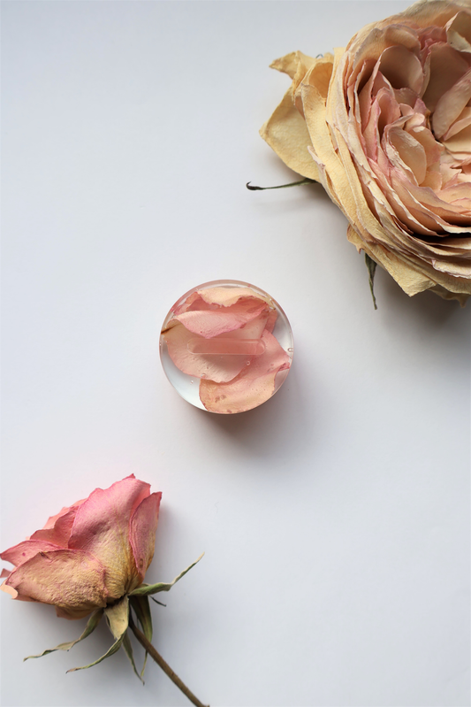 Pink Rose Petal Ring Box