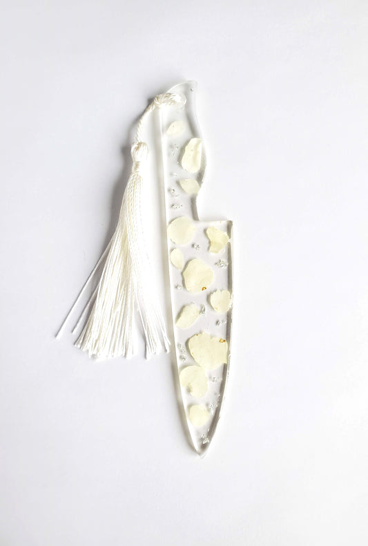 White Hydrangea Knife Bookmark
