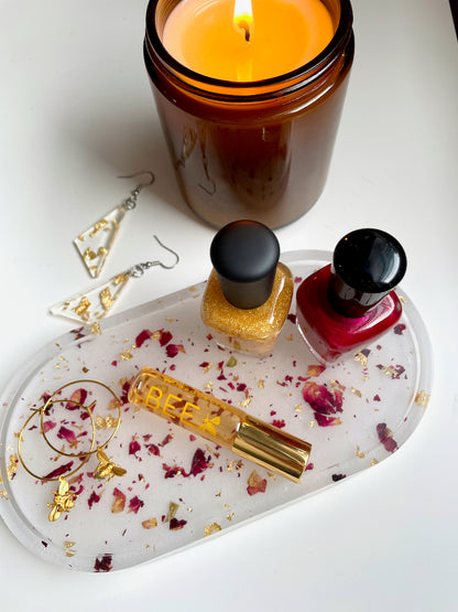Gold & Rose Confetti Trinket Tray