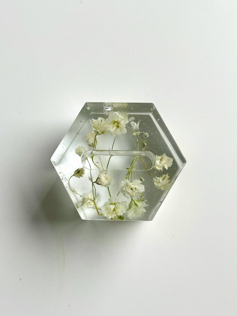 White Baby's Breath Ring Box